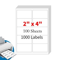 2″x 4″ 1000 Address Labels White Self Adhesive Sticker Labels 10 Up 100 Sheets