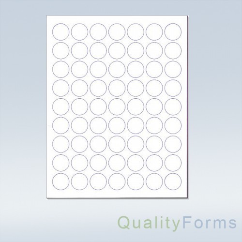 8-1/2″ x 11″ 63 Labels per Sheet – 1″ Round – 250 Sheets