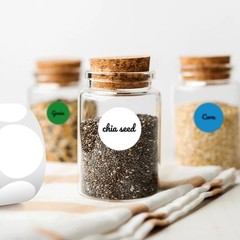 Round Stickers White 1.5 Inch Circle Labels with Color Coding Dot Sticker Wat…