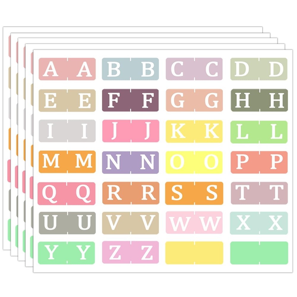 560 Pcs Alphabet A to Z 26 Letters Index File Folder Labels,1.5×1 Inch Multic…