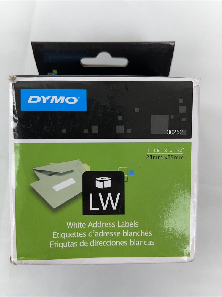 2 Rolls of 350 DYMO LW 30252 Direct Thermal Address Labels 1-1/8″ x 3-1/2″