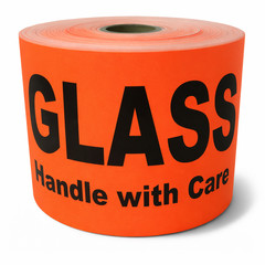 4″ x 6″ GLASS Handle with Care Labels Red Shipping Stickers 2 Rolls 500 Total