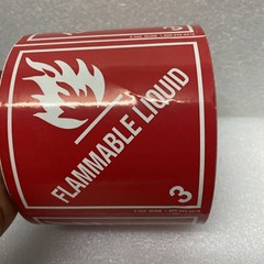 ULINE FLAMMABLE LIQUID 3 STICKER ROLL 4″x4″ 490 stickers