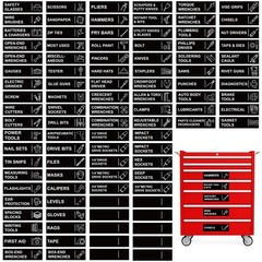 100pcs Magnetic Toolbox Labels 3.5x1Inch Magnetic Tool Box Organizer Label – 90