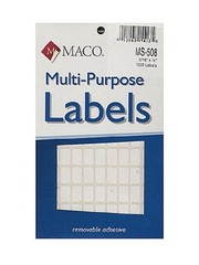 Maco Multi-Purpose Handwrite Labels rectangular 5/16 in. x 1/2 in. MS508 18 pks