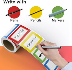 Versatile Color-Coded Name Tag Labels – 200 Stickers for Events & Organization