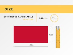 Non-OEM Fits BROTHER DK-2205 RED Continuous Labels (9) Rolls 2-4/9″ by 100′
