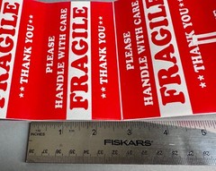 1 Sealed Roll Large 3″ x 5″ Fragile Stickers Handle with Care Fragile Labels 500