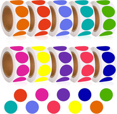 5000 PCS 1/2″ Colored Dot Stickers round Color Coding Labels Polka Circle Dot La