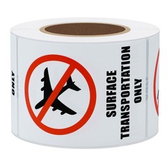 Hybsk 2×3 Inch Surface Transportation ONLY DOT Warning Labels 1 Roll, White