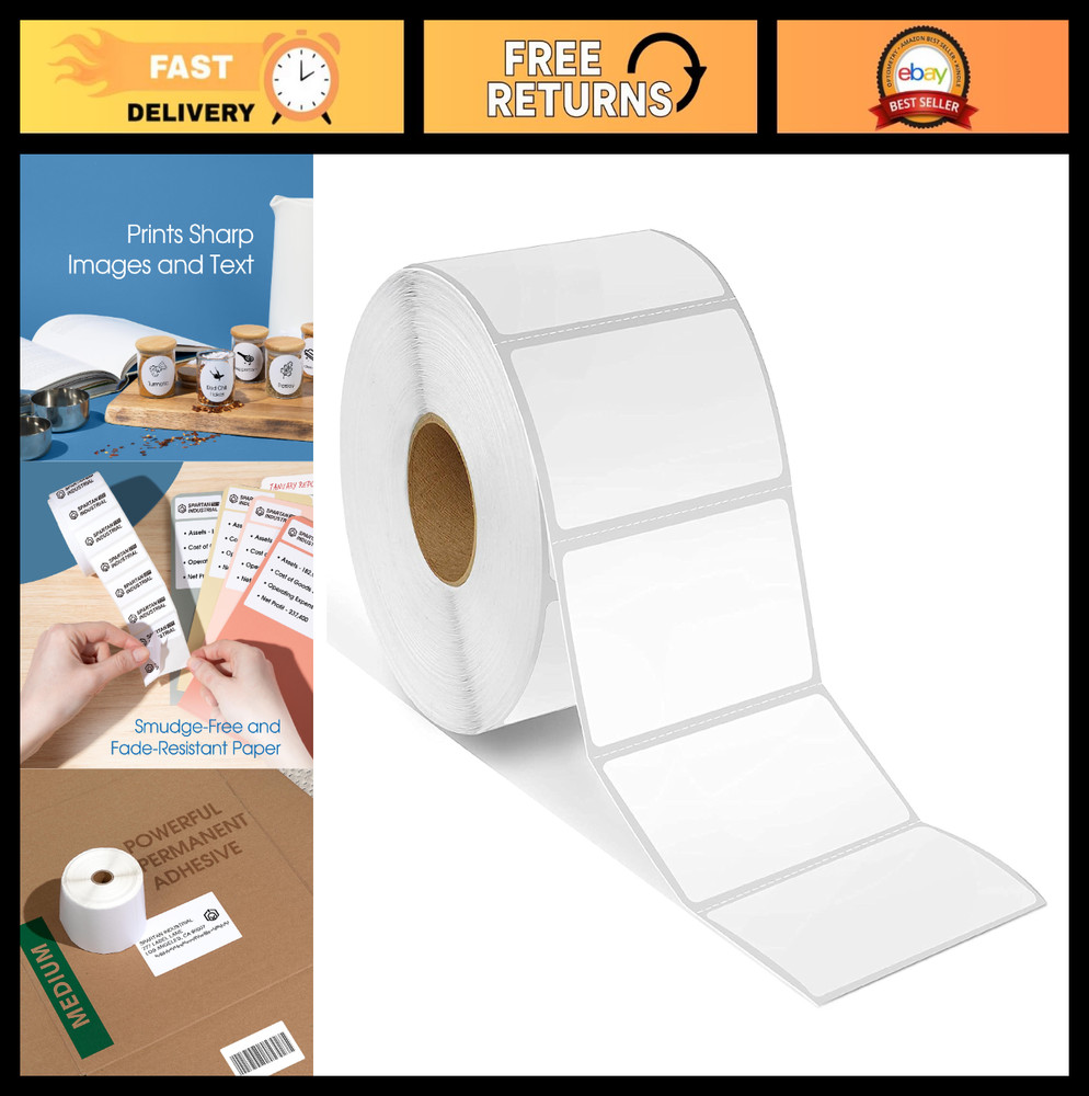 2.25″ x 1.25″ Direct Thermal Labels – 10,000 Count, UPC Barcode Stickers, SKU &