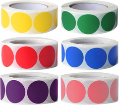 3000 Pieces 1 Inch round Color Coding Labels Writable Circle Dot