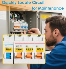 Circuit Breaker Labels, Box Label, 129 Electrical 1″ x 3″, Yel+yel