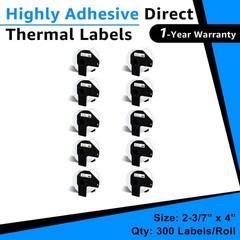 Replacement with Brother QL DK-1202 Shipping Labels 2.4″x3.9″ 300/Roll 10 Rolls