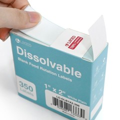 350 Stickers Dissolvable Food Labels 1×2 inch for Containers 350 Labels Per Roll