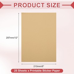 Printable Sticker Paper 25 Sheets 8″x12″ A4 Self Adhesive Dark Brown