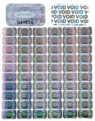 Holographic Tamper Evident Stickers W/ Serial # GENUINE & VOID – U pick Quantity
