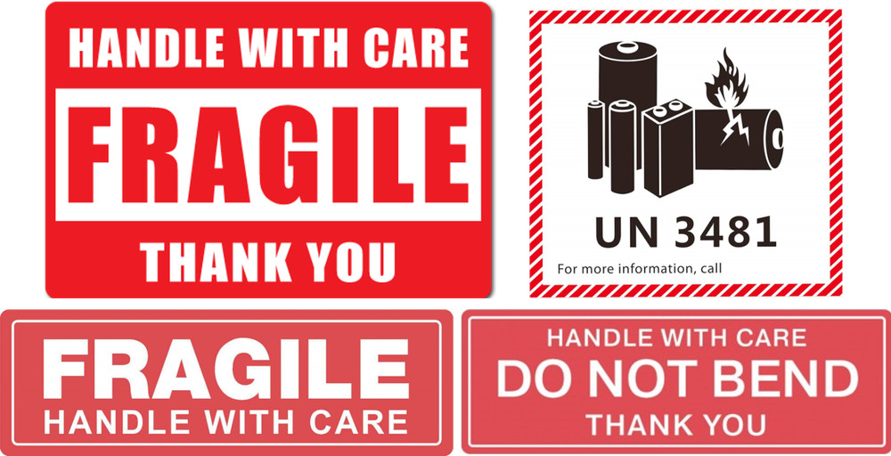 Packaging Labels Fragile Warning Stickers Packaging Box Safety Mailing Labels