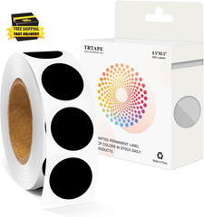1/2 Inch round Color Coding Labels (500 Black Dots) – Self-Adhesive Dot Stickers