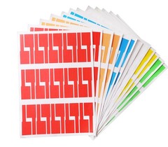 12 Sheets 360 Labels Self Adhesive Waterproof Cable Tags Assorted Colors Cord…