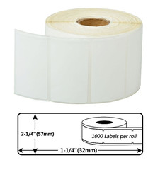 2.25×1.25 Zebra Eltron Direct Thermal Blank Labels 1″ Core 2 Rolls 2000 Total