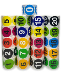 Numbers 1 thru 10 Inventory Control Stickers | 2″ Round | 500 Labels Per Roll