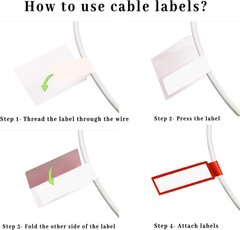 12 Sheet 360 Pcs Waterproof Cable Labels,Wire Label for Management,Color Border