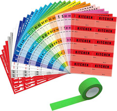 Large Moving Labels for Boxes Color Coded, 460 Stickers for Home Moving Supplies