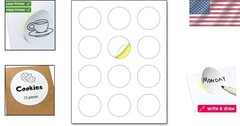 Easy Write 2 Inch Round Printable Stickers – Smooth Matte Surface, 360 Labels