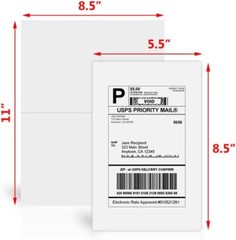 200 Premium 8.5×5.5 Half Sheet Shipping Blank Labels Self Adhesive 2 Per Sheet