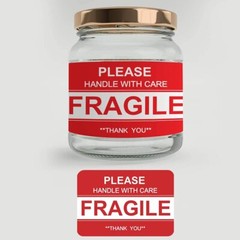Self Adhesive Fragile Label for Shipping, Handle with Care Caution, 500Pcs 1Roll