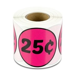 25 Cent Price Stickers – 2″ Round Dot Labels, 300 Count for Garage/Yard Sales