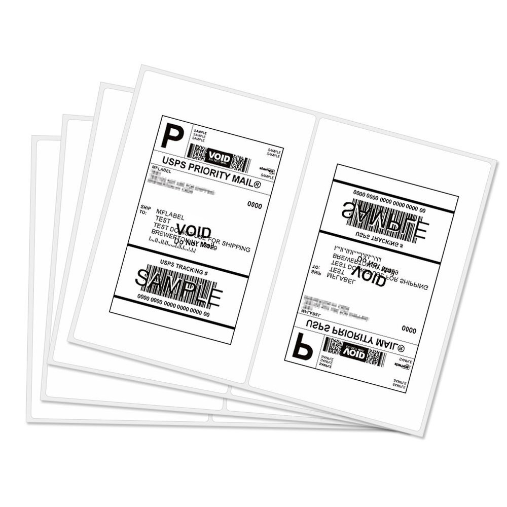 50-4000 Shipping Labels 8.5×5.5 Half Sheet Blank Labels Round Corner 2 Per Sheet