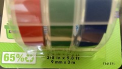 🏷️ Lot of 4 DYMO EMBOSSING LABELS / 3 per pack RED, BLUE, GREEN 3/8in x 9.8ft