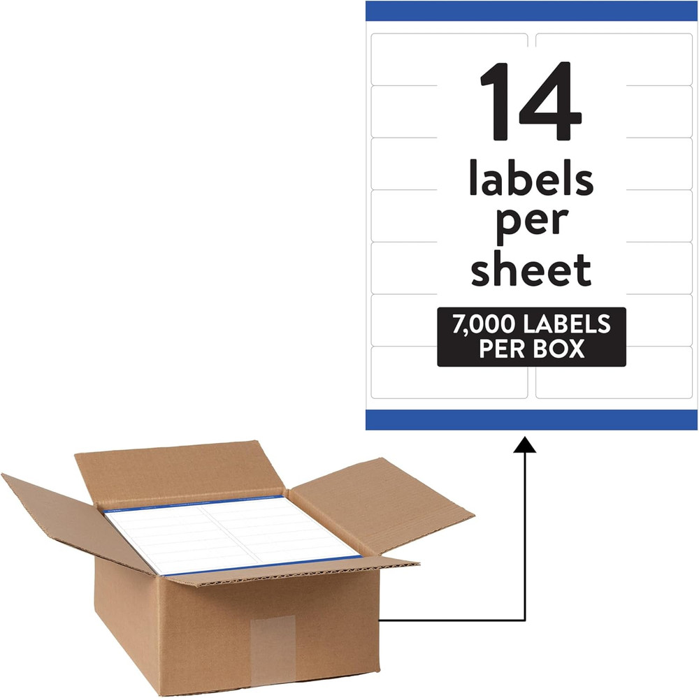 Waterproof Labels with Ultrahold Adhesive, 1-1/3″ X 4″, Case of 7,000 Labels for