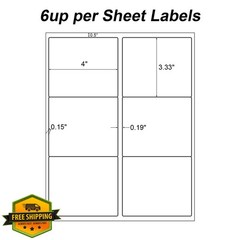 OnlyPaper 30 Sheets 6 UP Labels,Shipping Address Labels 3-1/3″ x 4″ Self Adhe…