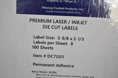 Wausau Coated Premium Laser Inkjet Die Cut Labels 100 Sheets 8/Sheet White