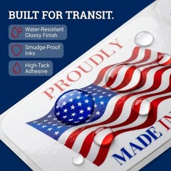 Made in USA Labels 3 X 2 Inches Vinyl Decal American Flag Stickers – 500 PCS