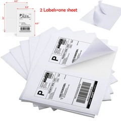 200-10000Half Self Shipping Labels 8.5″ x 5.5″ Self Adhesive Sticker2 Per Sheet