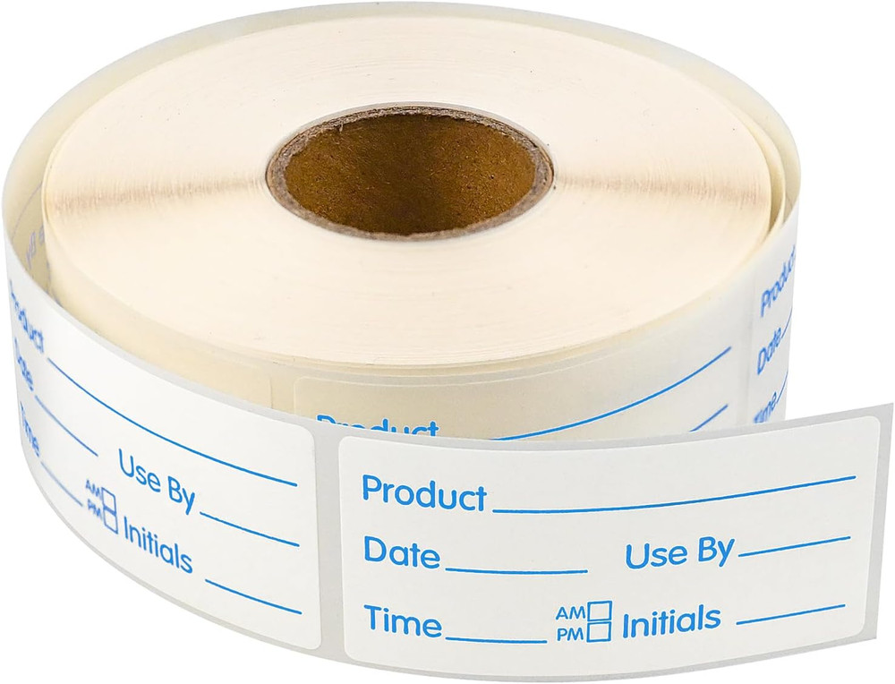 500 Stickers Use by 1 X 2 Inch Blue Dissolvable Food Storage Labels for Containe