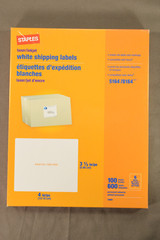 Staples white shipping labels 5164/8164 100 sheets new