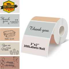 3x2in Thermal Labels Self-Adhesive Rectangle Sticker Beige Gradient Barcode