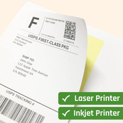 (4″ X 5″) 30 Sheets, Large White Labels Stickers – Laser/Inkjet Printable