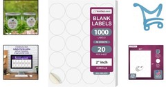 2 Inch Round Labels Matte White Sticker Sheets for Printing 50 Sheets