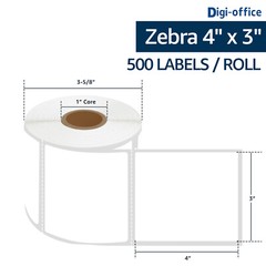 16 Rolls 500 Labels 4X3 Direct Thermal for Zebra LP 2442 LP 2844 Eltron ZP450