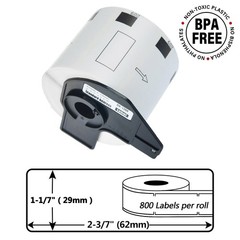 2x (29 mm x 62 mm) Large Address Label for Brother DK-1209 With QL-810W,QL-580N