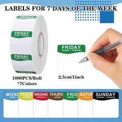 7000 Pcs Day of The Week Labels Food Labels with Adjustable Label Dispenser M…