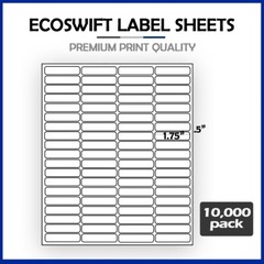 (800000) 1 3/4 x 1/2 “EcoSwift” Laser Address Shipping Labels 80 per sheet