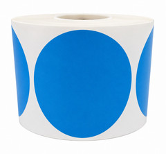 4″ Round Direct Thermal Labels Blue Zebra 1″ Core – (1) Roll, 350 Labels Total