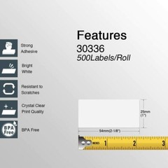3 Rolls 500 Labels Small Multipurpose for DYMO 30336 LabelWriter SE450 25mmx54mm